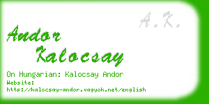 andor kalocsay business card